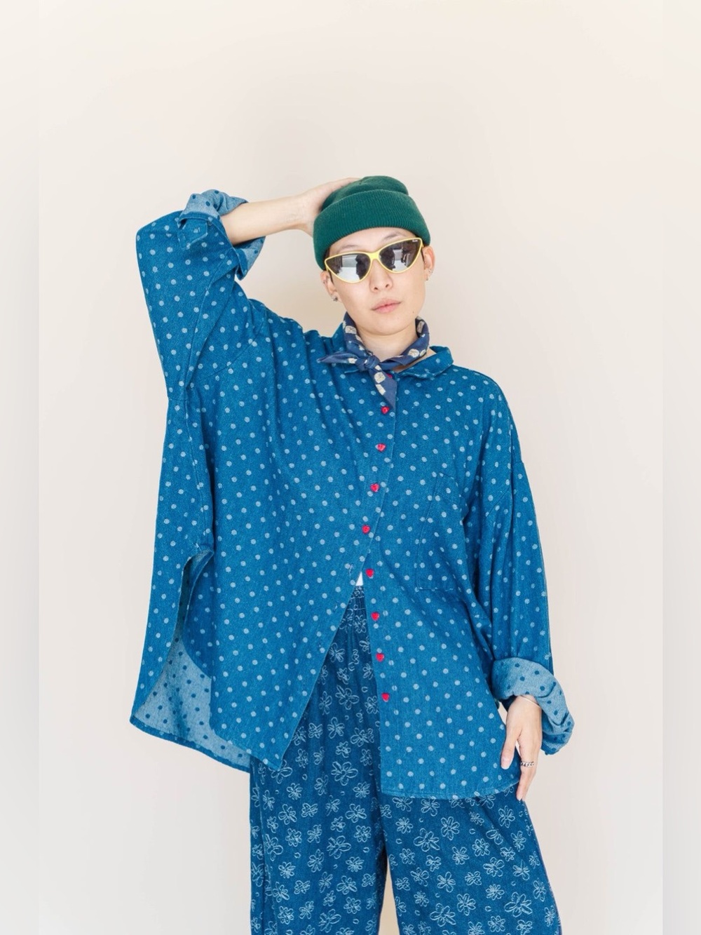Nettle Studios | Polka Dot Denim September Top